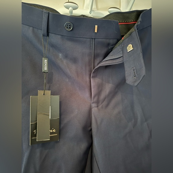 Renoir men’s suit pant size R32 slim fit, never worn, dark navy blue - Picture 2 of 7